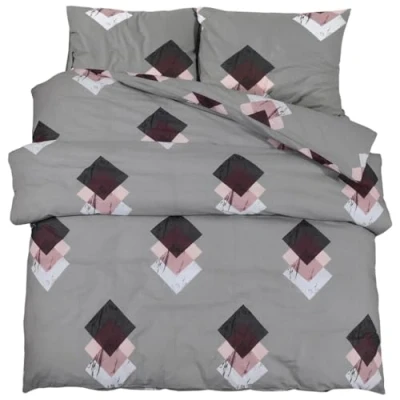 Afbeelding van vidaXL Dekbedovertrekset 260x240 cm katoen grijs