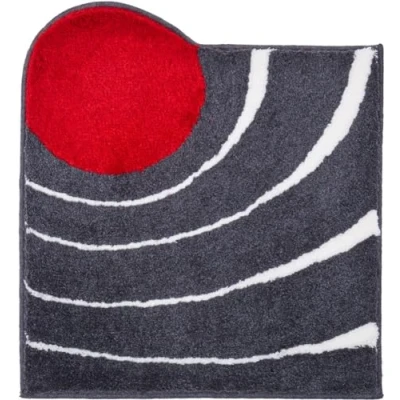 Afbeelding van Grund Designer badmat COLANI, Ultrazacht en absorberend, Antislip, 5 jaar garantie, Colani 2, WC sjabloon o.A. 60x60 cm, antraciet