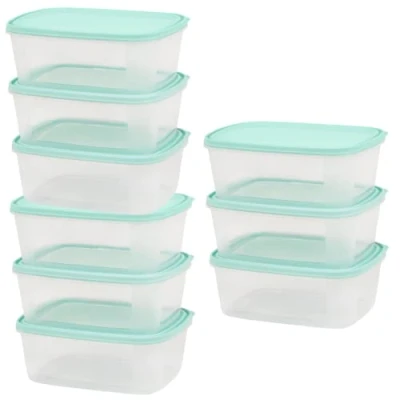 Afbeelding van [9 pakjes] Checkmart Snap On luchtdichte deksel 2000ml (2 liter) voedselopslagcontainer, maaltijdbereidingscontainers 9 Pack Lekbestendige magnetron vriezer vaatwasmachinebestendig, herbruikbaar