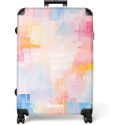 Afbeelding van NoBoringSuitcases.com® Koffer groot Reiskoffer lichtgewicht Abstracte kleuren Rolkoffer met 4 wielen Grote trolley XL 98 liter bagage
