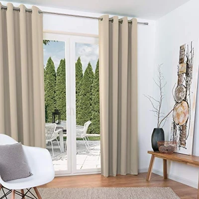 Afbeelding van Beautissu Set van 2 Verduisterende Gordijnen met Plooiband Amelie BO Blackout Kant en Klaar 140x245cm Grijs