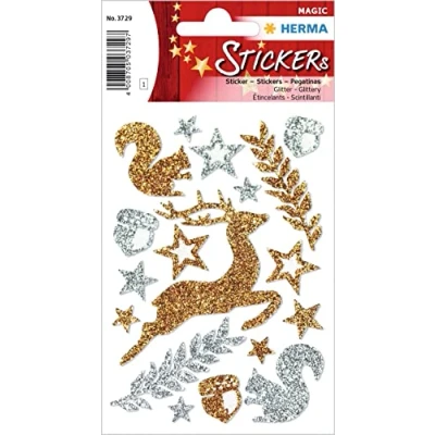 Afbeelding van 10x Herma Stickers Gemaakte dieren, glitter