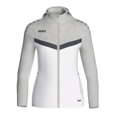 Afbeelding van Jako Iconic Jas Met Kap Dames Wit / Zachtgrijs Maat: 38