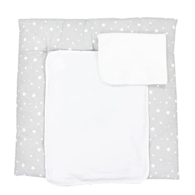 Afbeelding van TupTam Baby Aankleedkussen incl. 2 Badstof Hoezen MAR02579, Sterren Grijs 2, 70 x cm