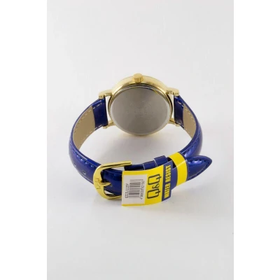 Afbeelding van Q&amp;Q Dames horloge blauw/goudkleurig QZ15J115Y