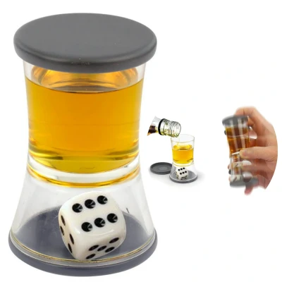 Afbeelding van Cheqo® Dobbelsteen Drankspel Roll The Dice Inclusief Shotglas Met Drankspelletje