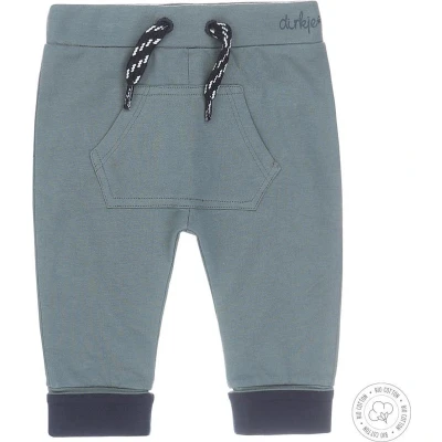 Afbeelding van Dirkje baby broek met biologisch katoen grijsgroen/donkerblauw