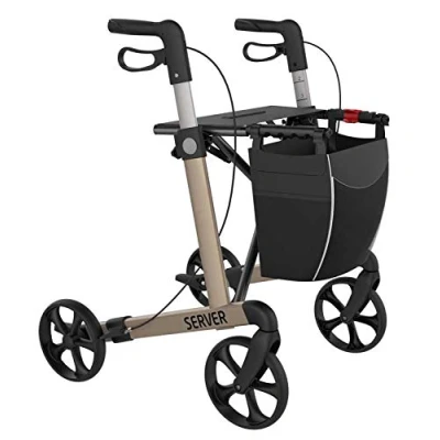 Afbeelding van Server Lichtgewicht Rollator Champagne Medium Zachte comfort banden
