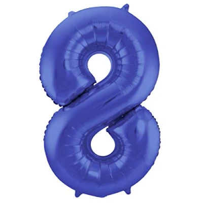 Afbeelding van Ballon folie 8 mat blauw 86cm