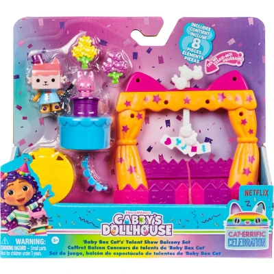 Afbeelding van Gabby&#039;s poppenhuis Baby Kitty Balkoon 8 delige speelset met speelgoedfiguren accessoires voor het