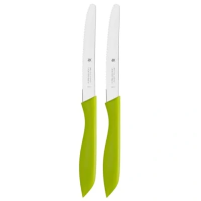Afbeelding van WMF Ontbijtmessenset, 2 delig, 23 cm, broodmes, gekarteld, keukenmes, speciaal lemmetstaal, kunststof handvat, groen