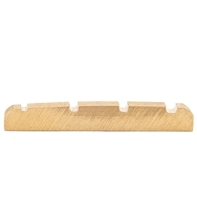 Afbeelding van Musiclily Basic Messing Topkam 4 snarige Basgitaar Nut voor Precision/Jazz Bass 43x3,5x6mm