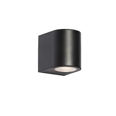 Afbeelding van QAZQA Moderne buiten wandlamp zwart kunststof ovaal Baleno