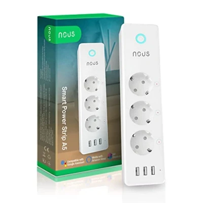 Afbeelding van NOUS A5 Smart Stekkerdoos met Afstandsbediening, Life WLAN Alexa Compatibel, Home, Meerdere Stopcontacten, Stopcontacten Alexa, 2.4GHz 15A, Tuya