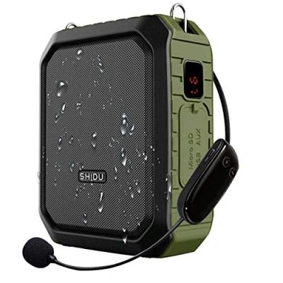 Afbeelding van SHIDU Wireless Sprachverstärker Bluetooth Lautsprecher 18W Wasserdichtes tragbares PA System mit UHF Mikrofon Headset Wiederaufladbares Voice für den Außenbereich im Klassenzimmer