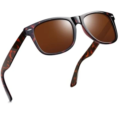 Afbeelding van Joopin Gepolariseerde Zonnebril Heren Dames UV400 Bescherming Klassieke Rechthoekig Zonnebrillen Unisex (Luipaard Frame/Bruin Lens)