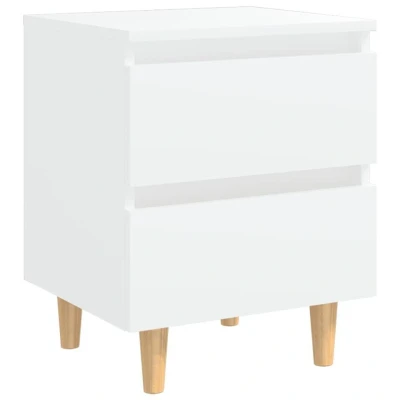 Afbeelding van Nachtkastje met massief grenenhouten poten 40x35x50 cm wit