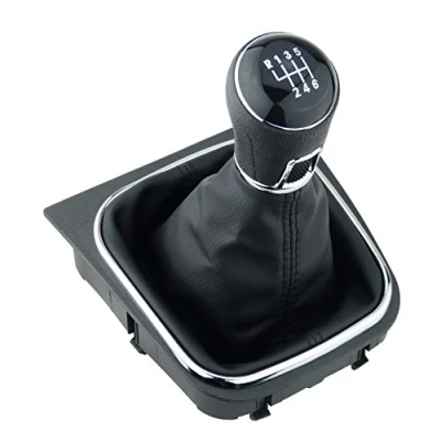 Afbeelding van L&amp;P A256 4 Schakelzak Schakelmanchet Zwart naad Rood Pook 6 versnellingen compatibel met VW Golf 5 V VI Frame Complete Knauf Plug Play Reserveonderdeel voor 1K071113 5K071113 1K871113