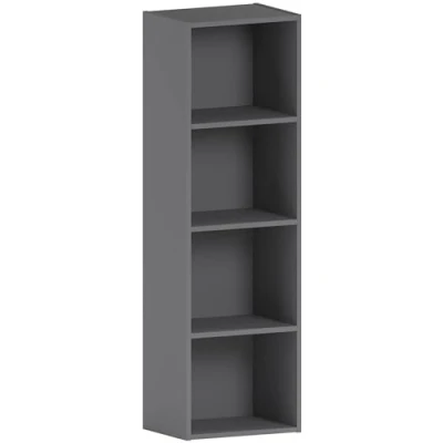 Afbeelding van Vida Designs Oxford 4 Tier Cube Boekenkast, Grijs Houten Rekken Display Opslag Unit Kantoor Woonkamer Meubels