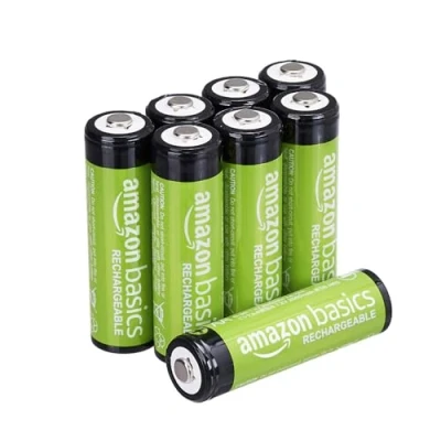 Afbeelding van Amazon Basics AA batterijen, oplaadbaar, NiMh, vooraf opgeladen, set van 8 (uiterlijk kan variëren)