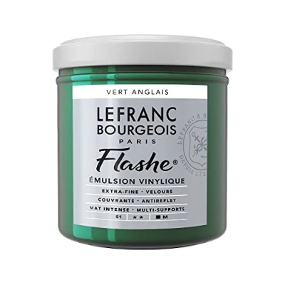 Afbeelding van Lefranc Bourgeois 300496 Flashe acryl en vinylverf, lichtecht, dekkend bestand tegen veroudering 125ml Pot, Chrome Green