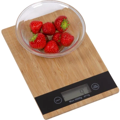 Afbeelding van Digitale Keukenweegschaal van bamboe max 5 kilo