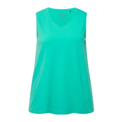 Afbeelding van Ulla Popken Alinie Vausschnitt ÄRMELLOS Top, Dames, Maat: 54/56, Turquoise green