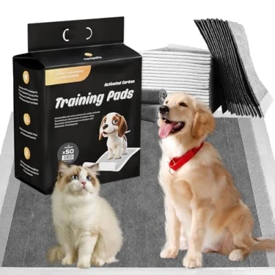 Afbeelding van Nanipets® Puppy Pads Actieve Kool trainingspads voor honden, superabsorberende en lekvrije huisdieren, 45 x 60 CM Extra grote dikkere potjespads, 50 stuks