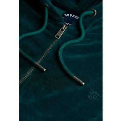 Afbeelding van Superdry Vrouwen Velours Hoodie met Rits Groen Grootte: 42