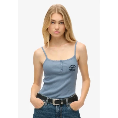 Afbeelding van Athletic Essentials Button Down Cami Top Lichtblauw Grootte: 6 8