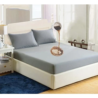 Afbeelding van Koning Matrasbeschermer Waterdichte King Bed Cover Zacht Geruisloos Wasbaar Ademend Hoeslaken (King 150x200 cm Grijs)