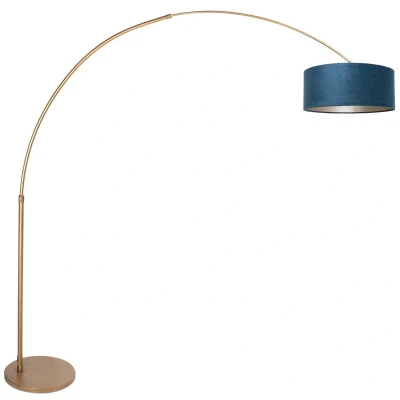 Afbeelding van Steinhauer Booglamp Sparkled Light brons met blauwe kap Ø 45cm 4307BR