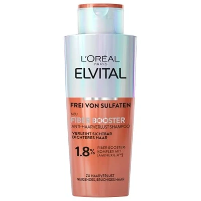 Afbeelding van L&#039;Oréal Paris Fiber Booster Anti haaruitvalshampoo, tegen haaruitval, voor dichter en sterker haar, versterkt haarvezels, minder haarbreuk, Elvital, 200 ml
