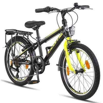 Afbeelding van Licorne Bike Carter Premium Mountainbike, fiets voor kinderen, meisjes en jongens, 6 versnellingen, Shimano schakeling (kinderfiets, zwart/blauw)