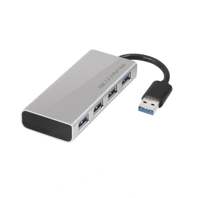 Afbeelding van club3D CSV 1431 USB 3.2 Gen 1 hub 4 poorten Met Aluminium behuizing, snellaadpoort (geborsteld)