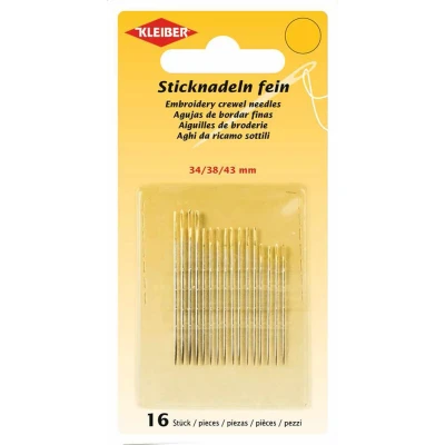 Afbeelding van 69918 Borduurnaalden dun (34, 38, 43 mm), 16 st.