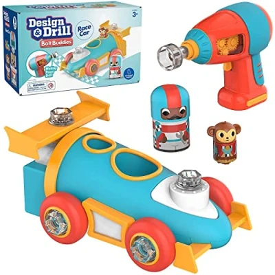 Afbeelding van Learning Resources Design &amp; Drill Bolt Buddies Race Auto Constructie Speelgoed