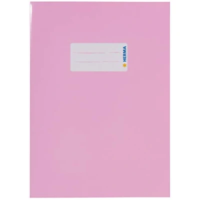 Afbeelding van HERMA 19855 boekomslagen A5 karton roze, 10 stuks, boekjes met tekstveld van stevig en extra sterk papier, set voor schoolschriften, gekleurd