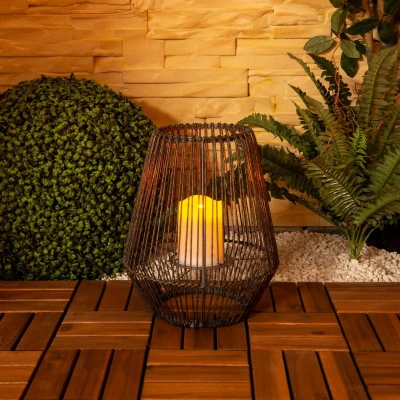 Afbeelding van näve Ledsolarlamp Solar, balkon terrassen lamp tafellamp flakker effect solarlamp (1 stuk)