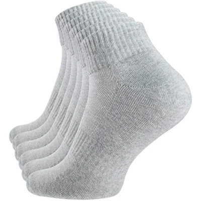 Afbeelding van STARK SOUL Quarter Performance Sportsokken, functionele sokken voor dames en heren (2 paar), hardlopen, joggen, wielrennen, fitness, triatlon, wandelen, zwart, wit, grijs, 43 46 EU