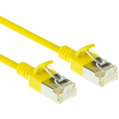 Afbeelding van ACT DC7801 LSZH U/FTP CAT6A Datacenter Slimline Patchkabel Snagless RJ45 Connectoren Geel 1 meter