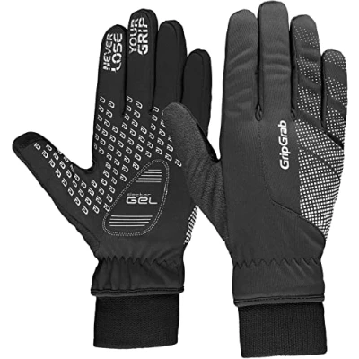 Afbeelding van GripGrab Ride Winddichte Winter Fietshandschoenen met Padding Gevoerde Thermo Wielerhandschoenen Zwart Unisex Maat M