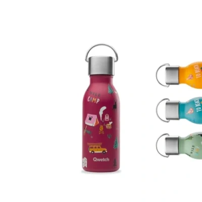 Afbeelding van Qwetch Thermosfles voor kinderen, 350 ml Kids Yosemite Granaat Roestvrijstalen drinkfles 24 uur koud en 12 warm Waterdicht BPA vrij Dagelijkse school, sport