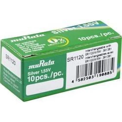 Afbeelding van Murata Knoopcel 381 1.55 V 10 stuk(s) 60 mAh Zilveroxide SR1120 PBWW
