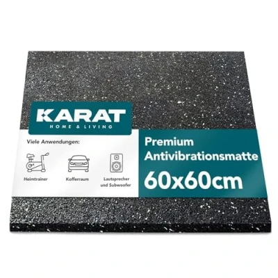 Afbeelding van KARAT anti trillingsmat, 60 x cm, 5 mm dik, op maat te snijden, trillingsmat voor wasmachine en droger, rubberen onderlegger, geluidsisolatiemat, mat