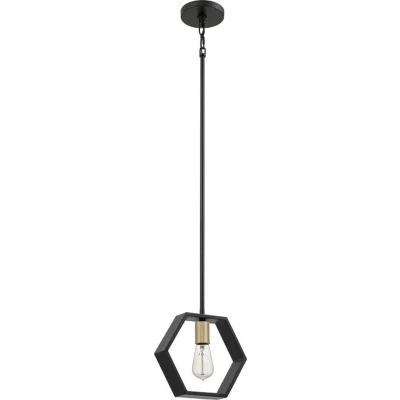 Afbeelding van Quoizel LED Pendelarmatuur Bismarck 1X E27 Max 60W Dimbaar Earth Black