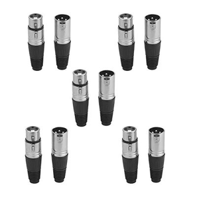 Afbeelding van Eightnoo 5 Mannelijke + Vrouwelijke 3 Pin XLR Soldeer Type Microfoon Lijn Plug Connector Mic Audio Socket (Pack van 10)