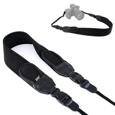 Afbeelding van JJC Brede Neopreen riem (Riem, Draagriem, Draagriem) met Quick Release Clip/Kleine Pakketten voor DSLR en Mirrorless Camera, Zwart