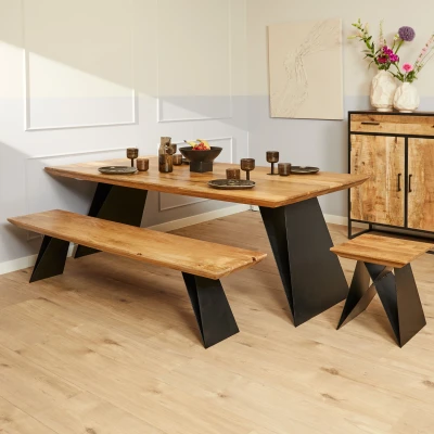 Afbeelding van Homestylingshop Mangohout eettafel eetkamertafel tafel 240 cm