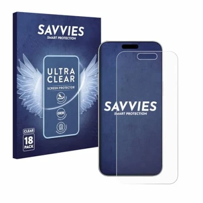 Afbeelding van Savvies Screenprotector voor Apple iPhone 16 Folie Beschermfolie transparant (18 Stuks)